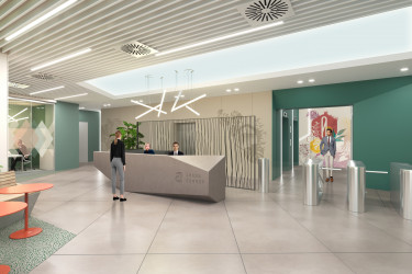 Arena Corner C lobby látványterv