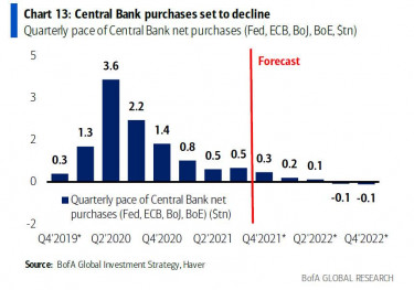 central bank purchases declining 2021