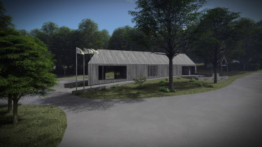 Felleg park fogadóépület látványterve