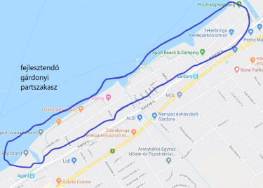 Gárdony - fejlesztendő partszakasz - térkép