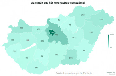 Korona egyhetes magyar térkép