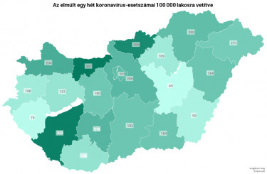 koronavirus terkep megyei