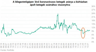 lelegeztetett arany koronavirus beteg korhaz