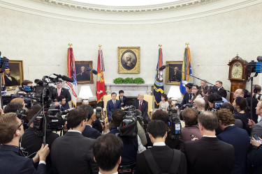 President_Donald_J Trump dél-koreai elnök Mun Dzsein